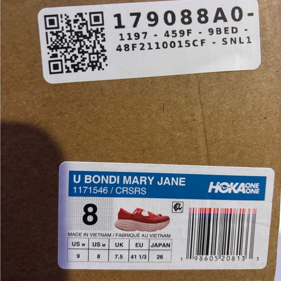 Hoka Bondi Mary JaneWomen's Red and Pink Sneakers US Women’s Size 9 - Picture 7 of 7